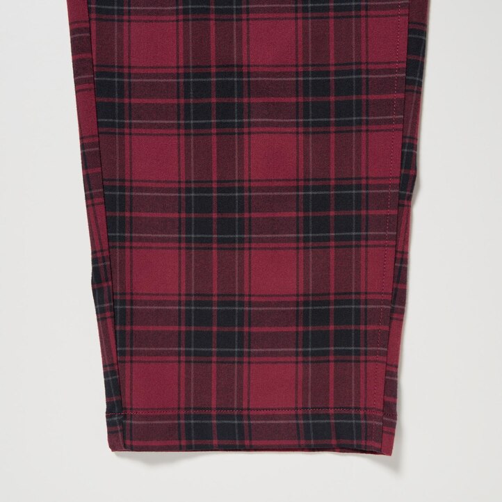 UNIQLO Flannel Easy Patterned Ankle Length Trousers Rød | 81KSRFHXM