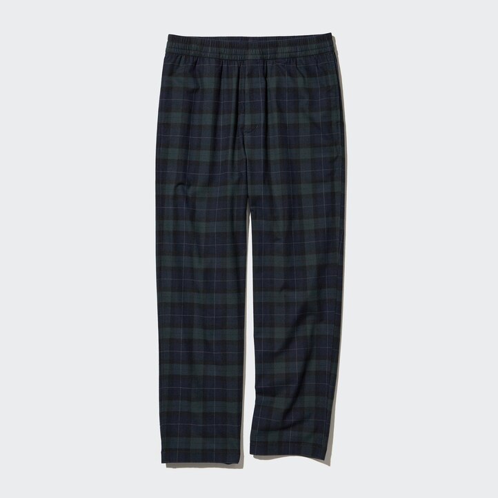 UNIQLO Flannel Easy Patterned Ankle Length Trousers Mørke Grønn | 38VEKCHYL