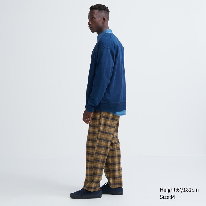 UNIQLO Flannel Easy Patterned Ankle Length Trousers Brune | 86TIQJSFW