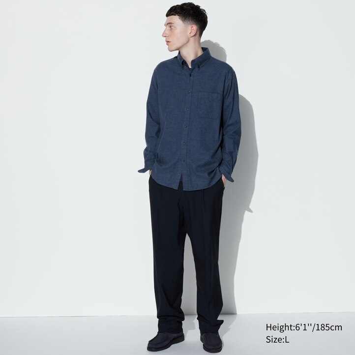 UNIQLO Flannel Regular FiT-Shirt Olivengrønne | 32AYEIUSN