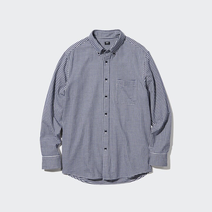 UNIQLO Flannel Regular Fit Checked Shirt Button Down Collar Rød | 65KVXEJYO