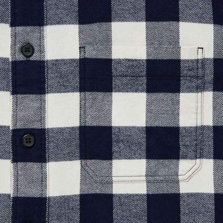 UNIQLO Flannel Regular Fit Checked Shirt Regular Collar Hvite | 83OEXSVWL