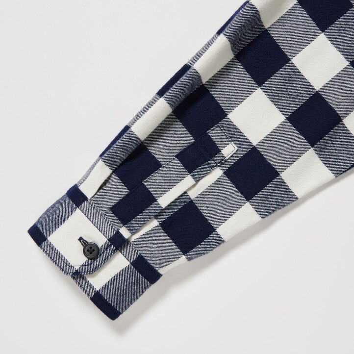 UNIQLO Flannel Regular Fit Checked Shirt Regular Collar Hvite | 83OEXSVWL