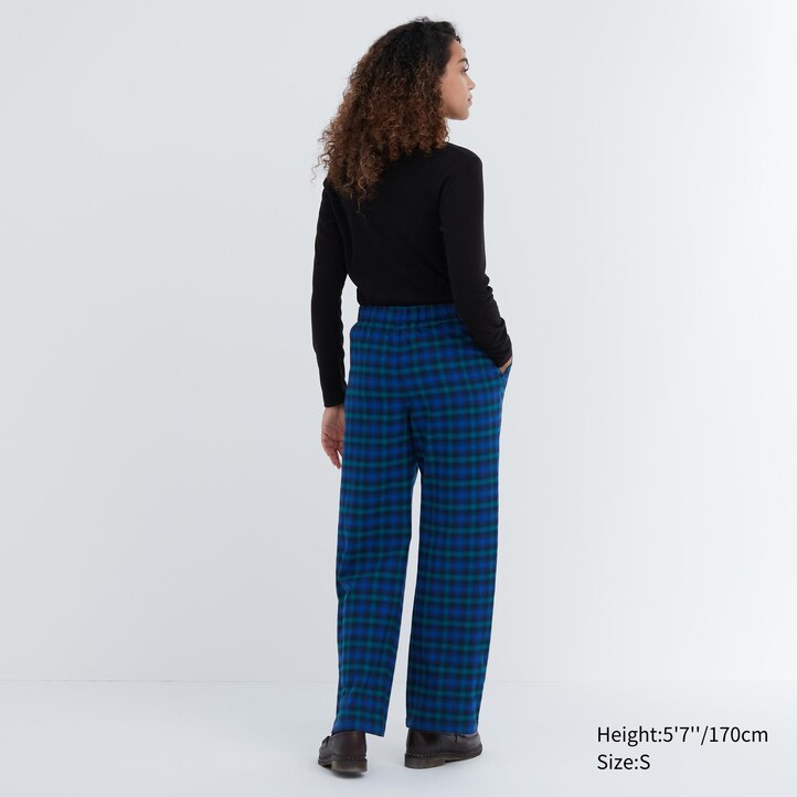 UNIQLO Flannel Trousers Blå | 28XDVPMGK