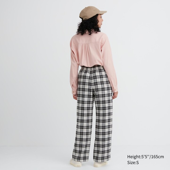 UNIQLO Flannel Trousers Hvite | 90FVKQMJA