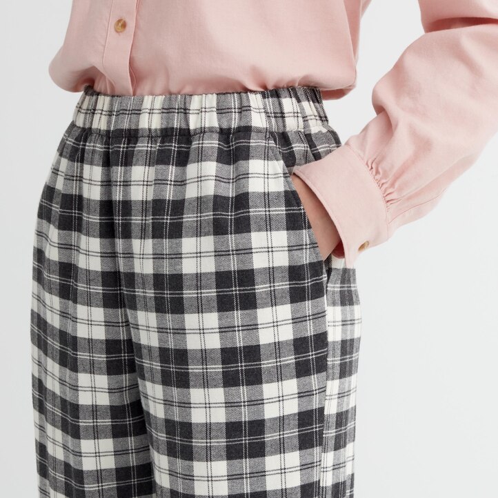 UNIQLO Flannel Trousers Hvite | 90FVKQMJA