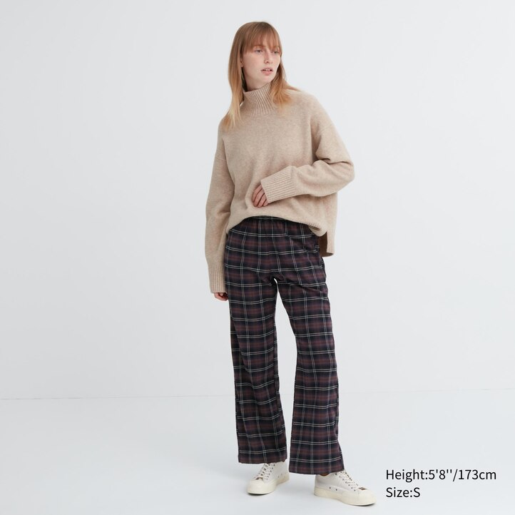 UNIQLO Flannel Trousers Mørke Brune | 86FBIOXNG