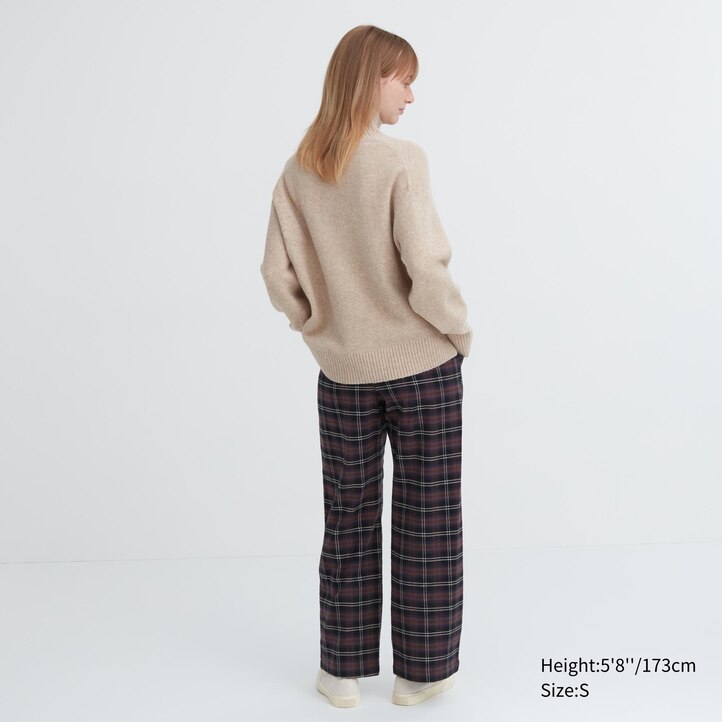 UNIQLO Flannel Trousers Mørke Brune | 86FBIOXNG