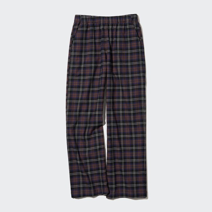 UNIQLO Flannel Trousers Mørke Brune | 86FBIOXNG