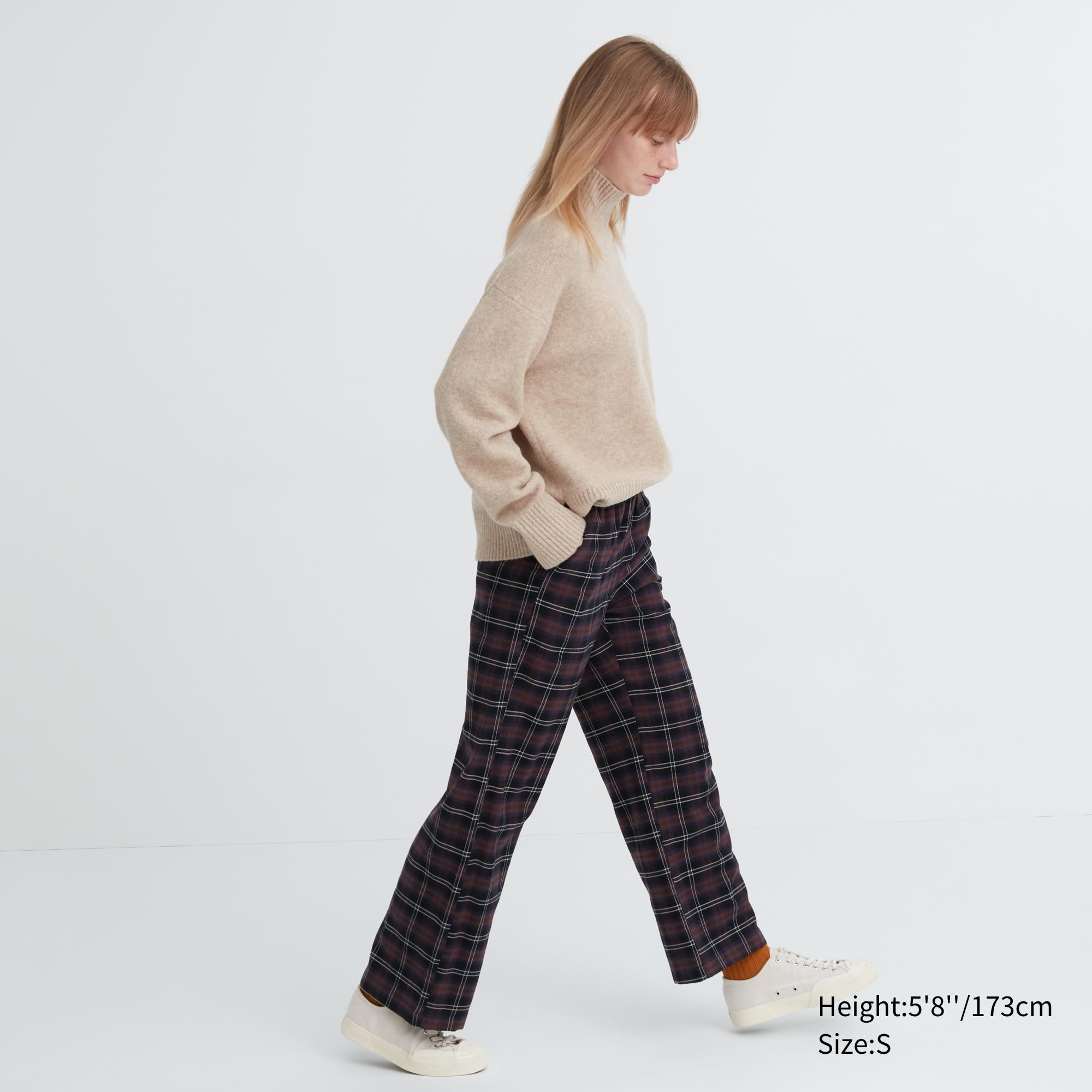 UNIQLO Flannel Trousers Mørke Brune | 86FBIOXNG