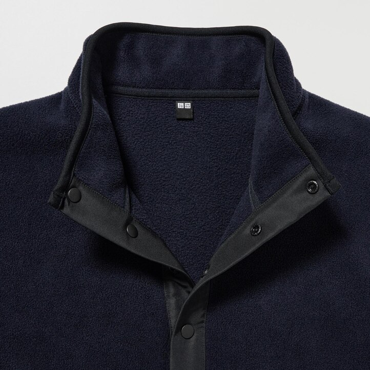 UNIQLO Fleece Button Up Pullover Hvite | 57RCHMQBY