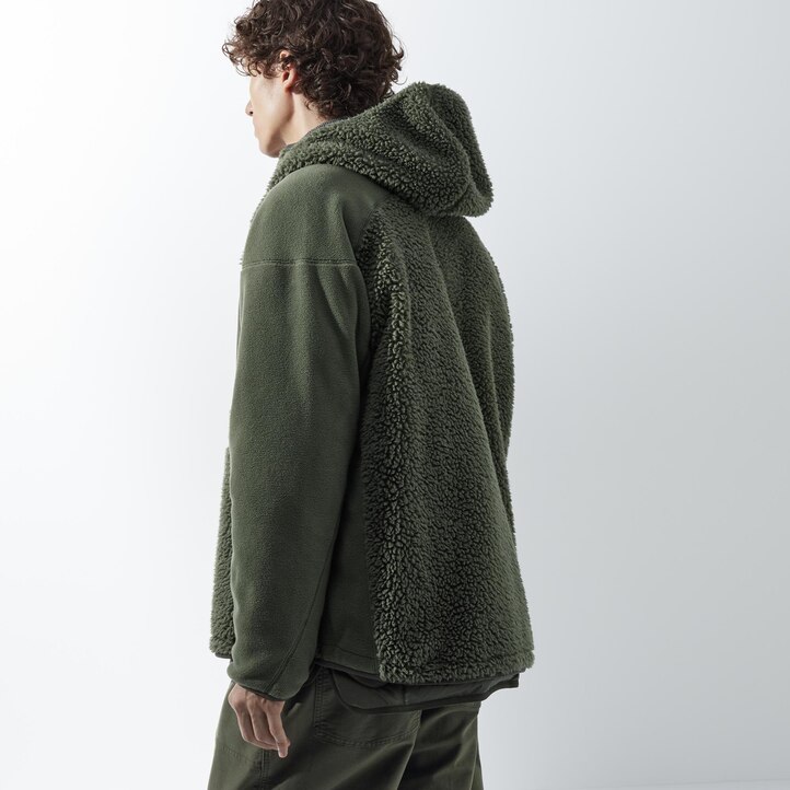 UNIQLO Fleece Zipped Hoodie Natural | 81EDQBMHO