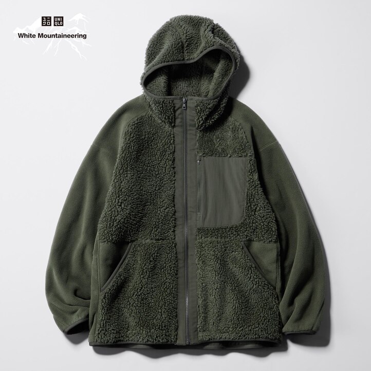 UNIQLO Fleece Zipped Hoodie Natural | 81EDQBMHO