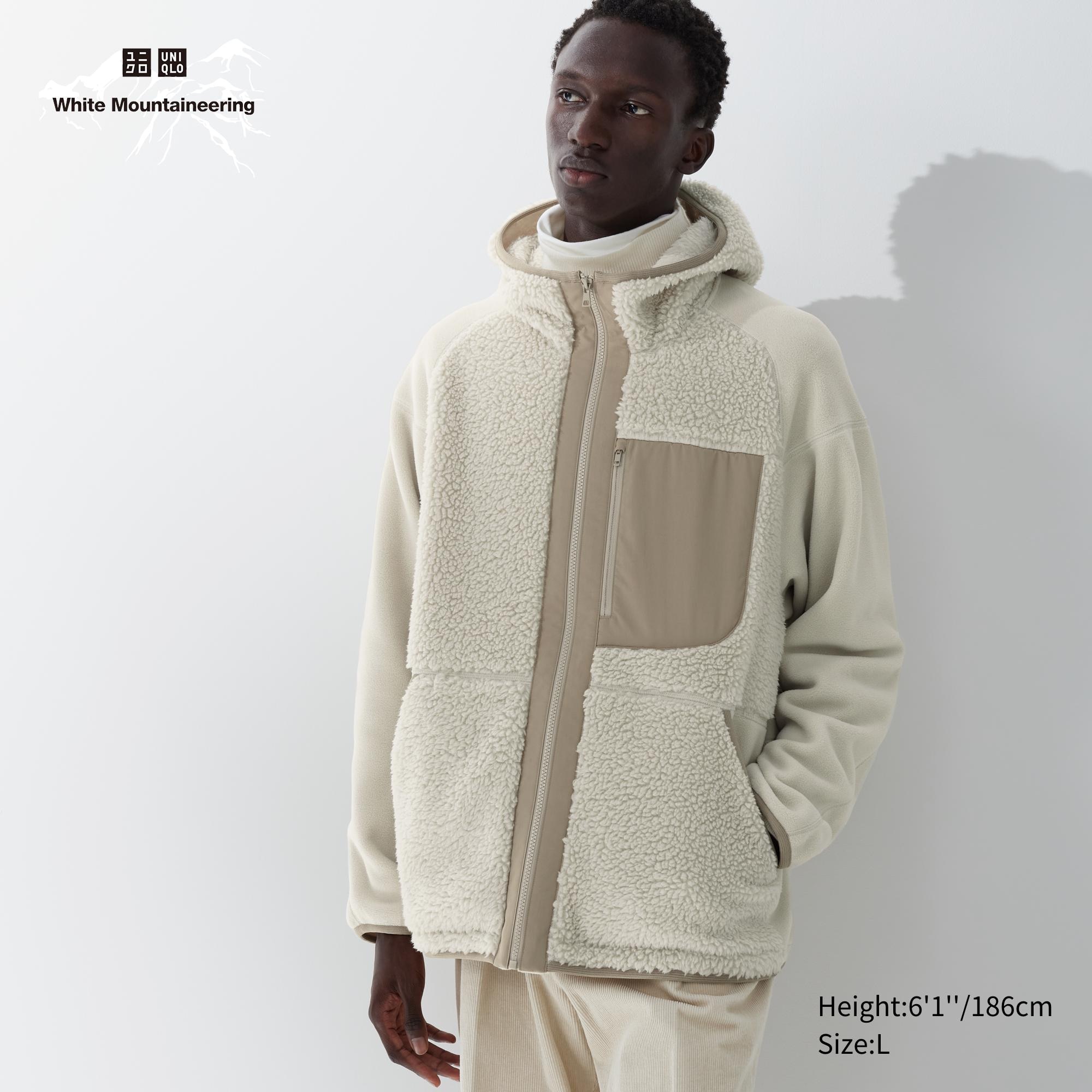 UNIQLO Fleece Zipped Hoodie Natural | 81EDQBMHO