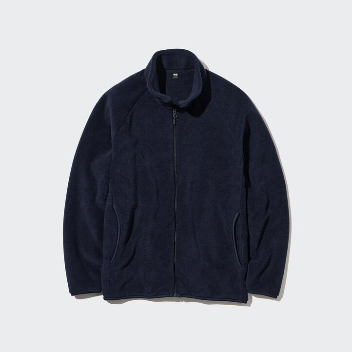 UNIQLO Fleece Zipped Jacket Marineblå | 40TFRYXNW