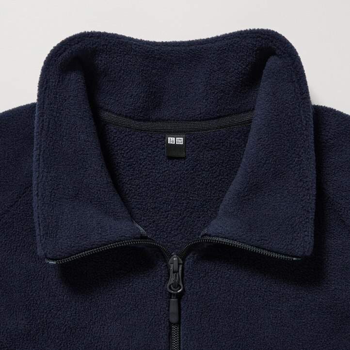 UNIQLO Fleece Zipped Jacket Marineblå | 40TFRYXNW