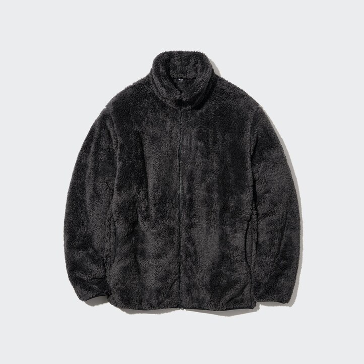 UNIQLO Fluffy Fleece Zipped Jacket Hvite | 04ABEMGUP