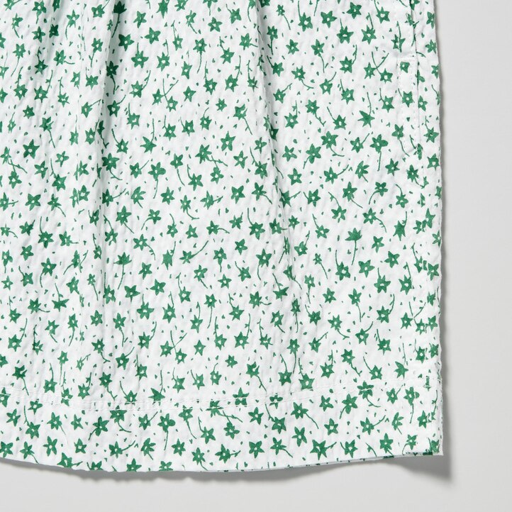 UNIQLO Girls Seersucker Flower Print Easy Shorts Blå | 29PLCJVHF