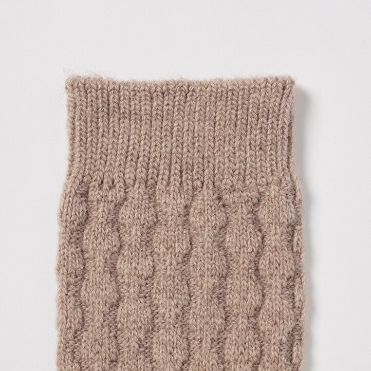 UNIQLO Heattech Cable Knit Thermal Socks Grønn | 75FKDRPMB