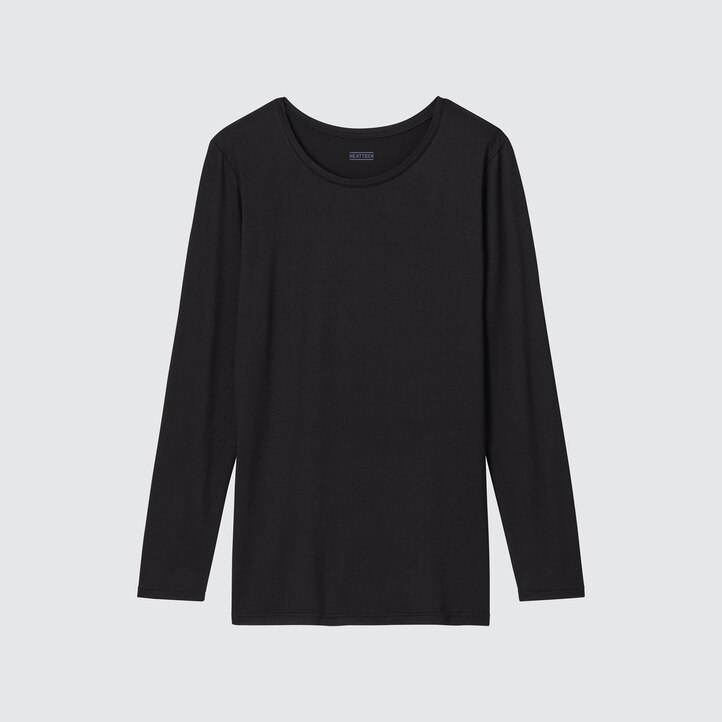 UNIQLO Heattech Crew Neck Long Sleeved Thermal Top Mørke | 78AZWUGPK