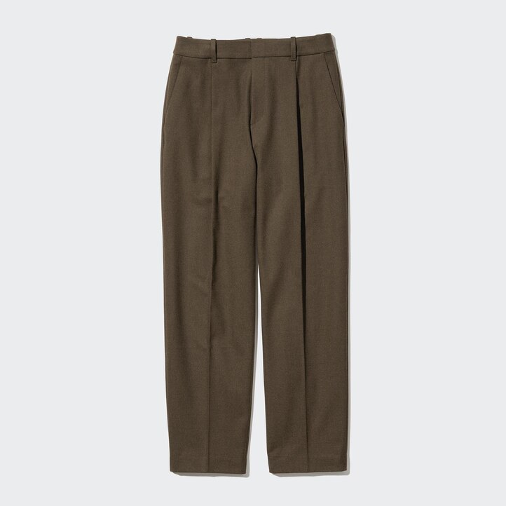 UNIQLO Heattech Pleated Trousers Gray | 92EZCYGVR