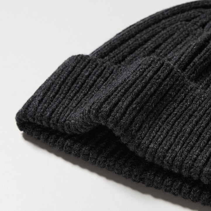 UNIQLO Heattech Ribbed Beanie Hat Hvite | 76QTXDGSA