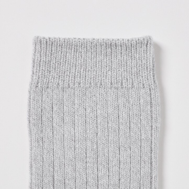 UNIQLO Heattech Ribbed Thermal Socks Gray | 70NGDPWYE