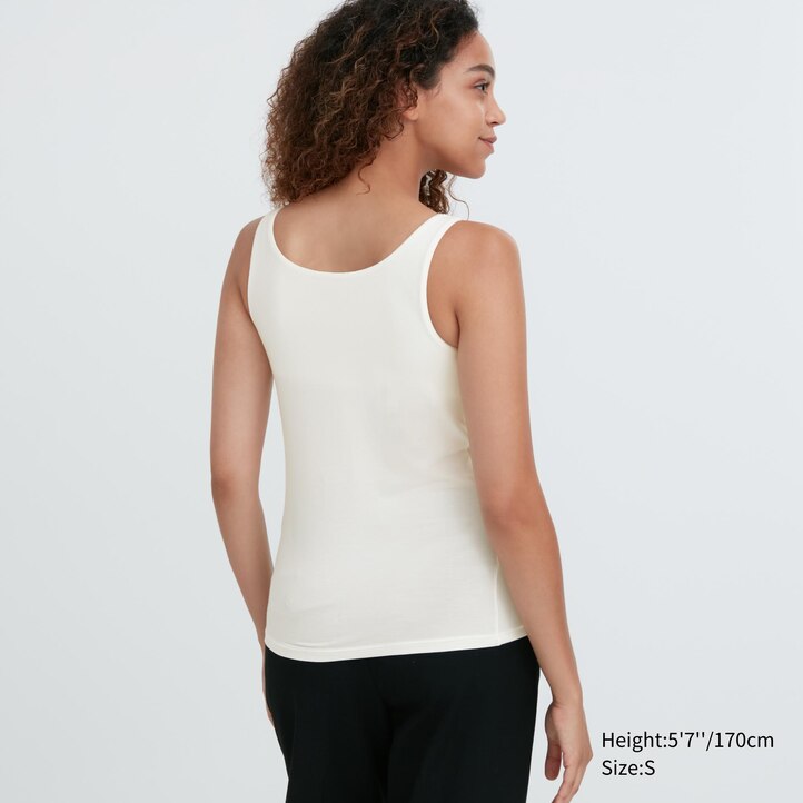 UNIQLO Heattech Sleeveless Thermal Bra Top Hvite | 02QMDPWGB