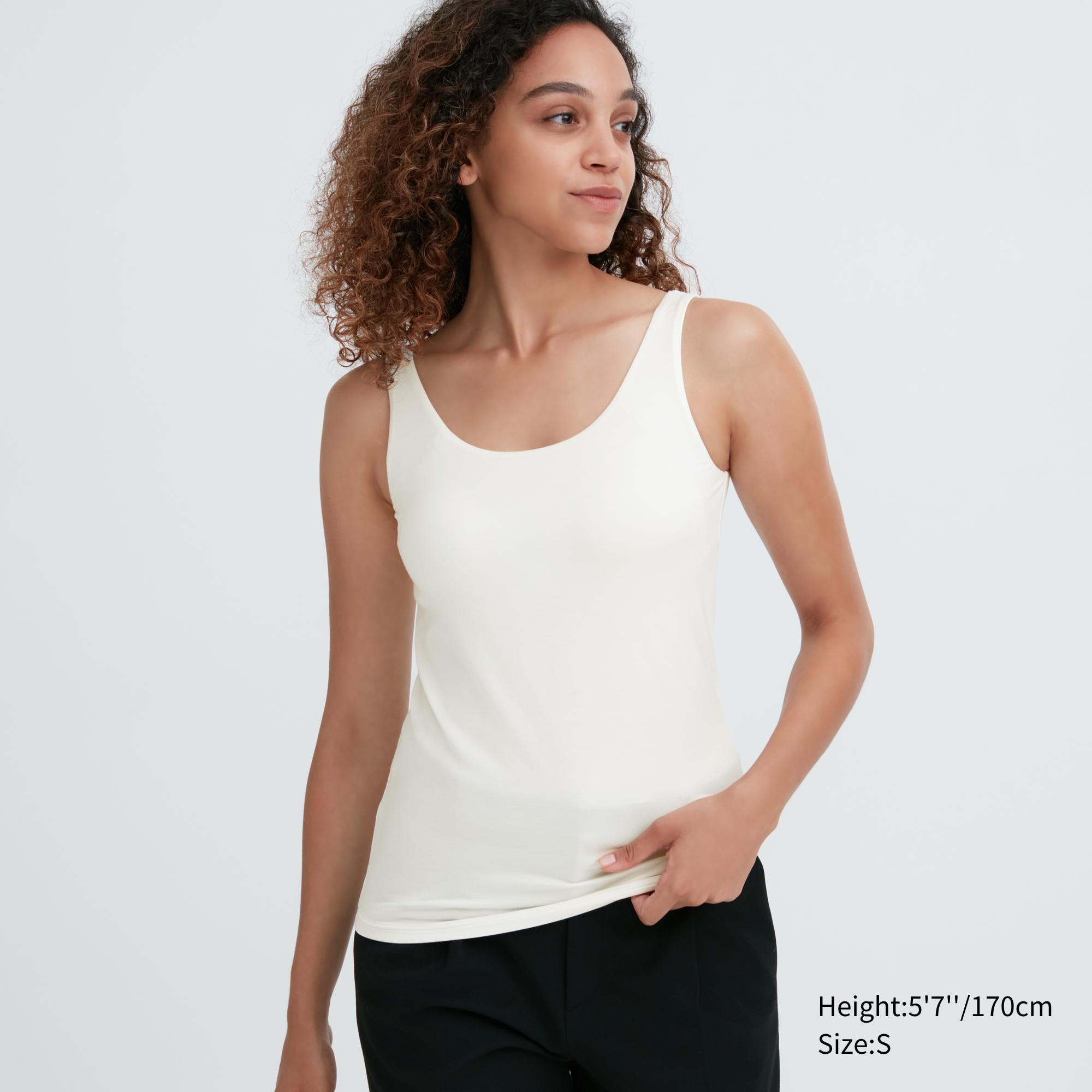 UNIQLO Heattech Sleeveless Thermal Bra Top Hvite | 02QMDPWGB