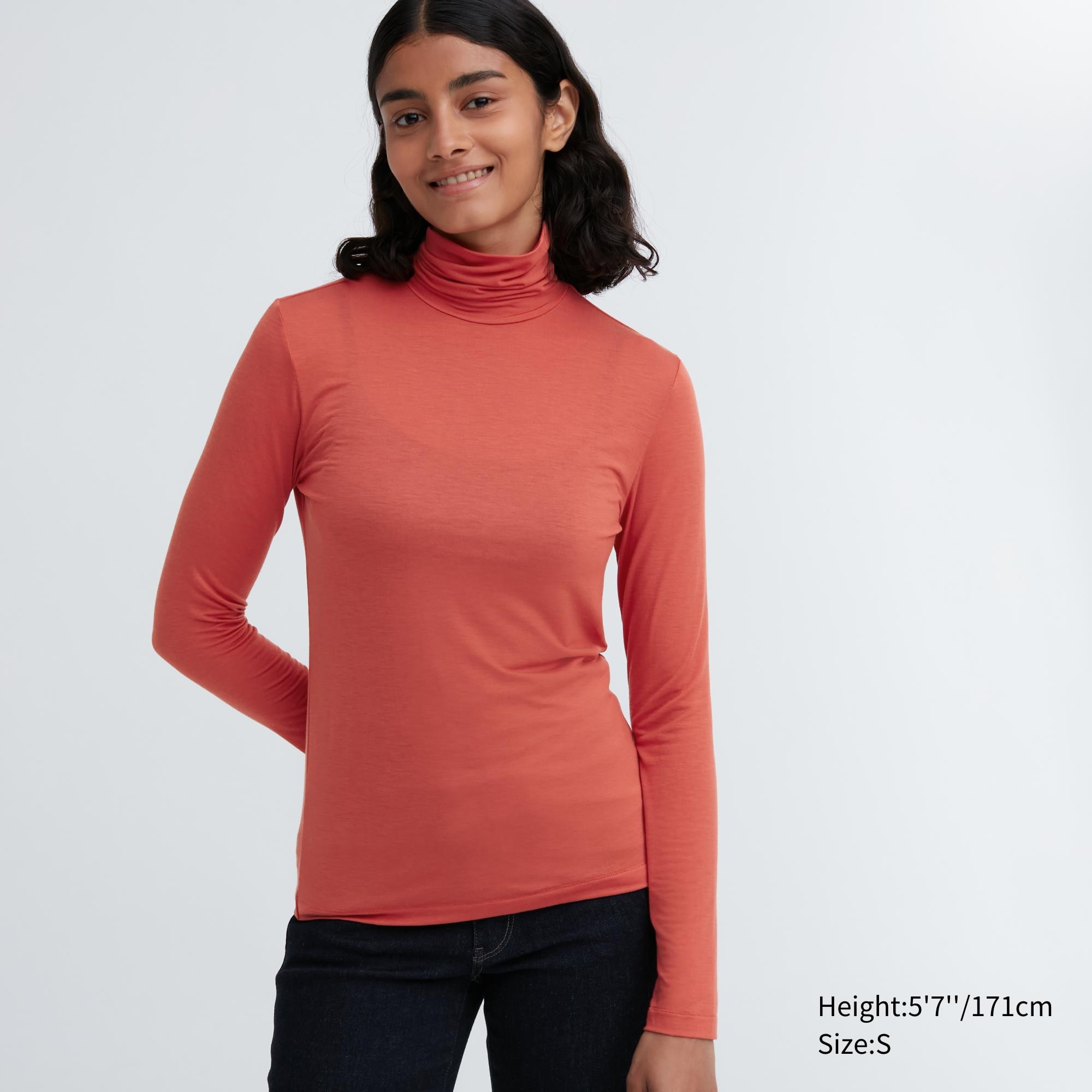 UNIQLO Heattech Ultra Light Turtleneck Long Sleeved Thermal Top Oransje | 21ACPYJEH