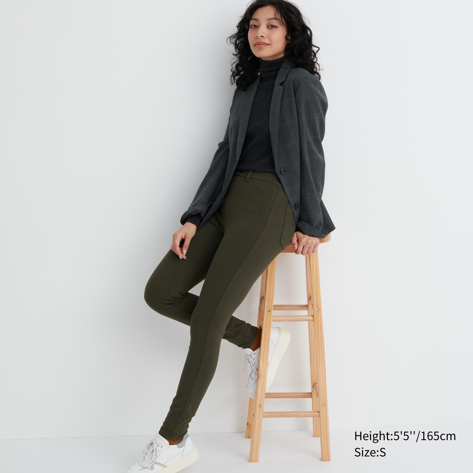 UNIQLO Heattech Ultra Stretch High Rise Thermal Leggings Trousers Olivengrønne | 31MIQATBX