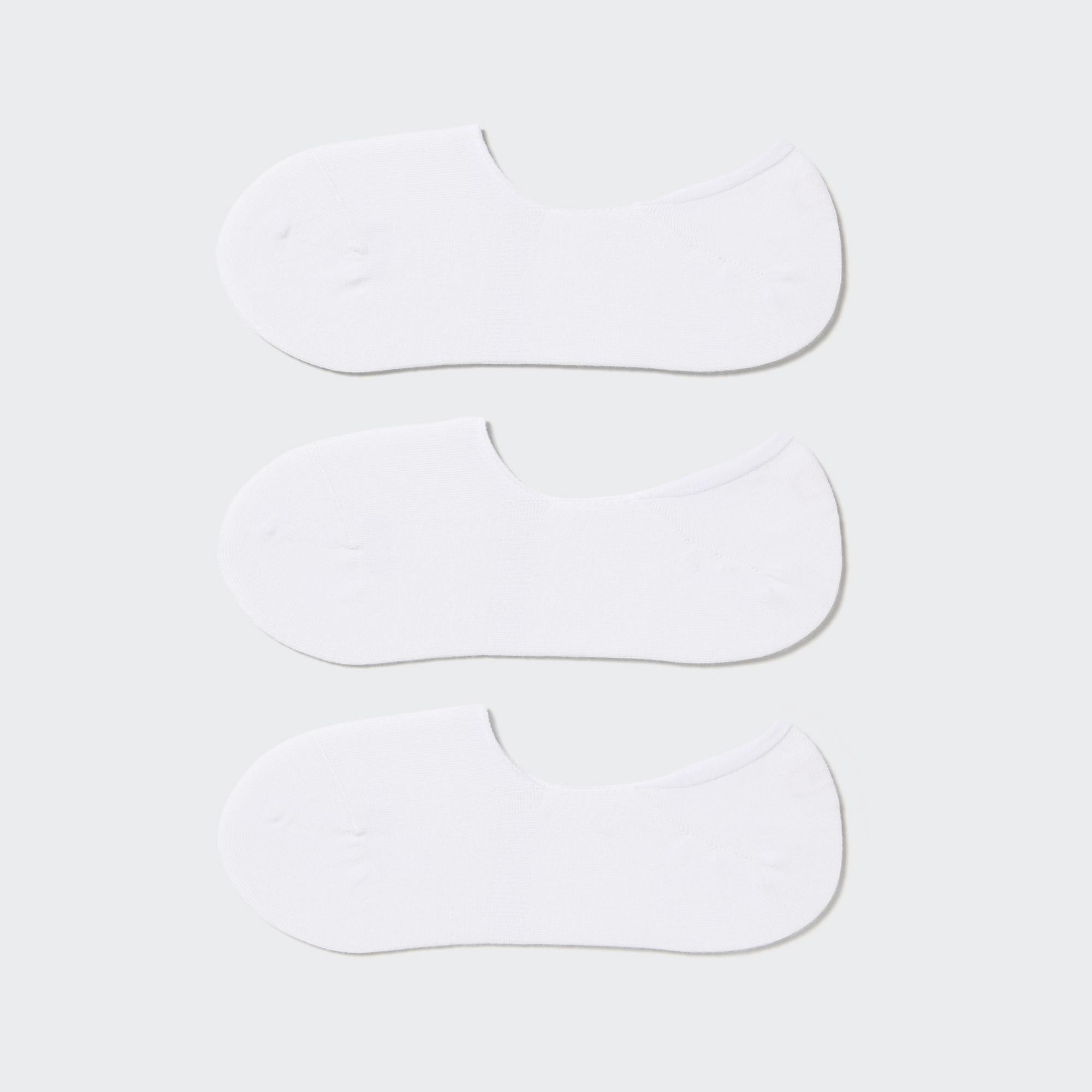 UNIQLO Invisible No Show Socks Three Pairs Hvite | 79YLUBKOP