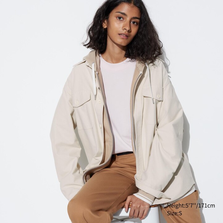 UNIQLO Jersey Overshirt Beige | 27UPDGHST