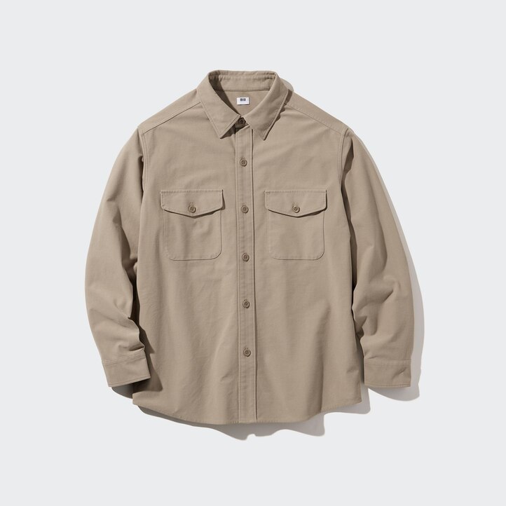 UNIQLO Jersey Overshirt Beige | 27UPDGHST