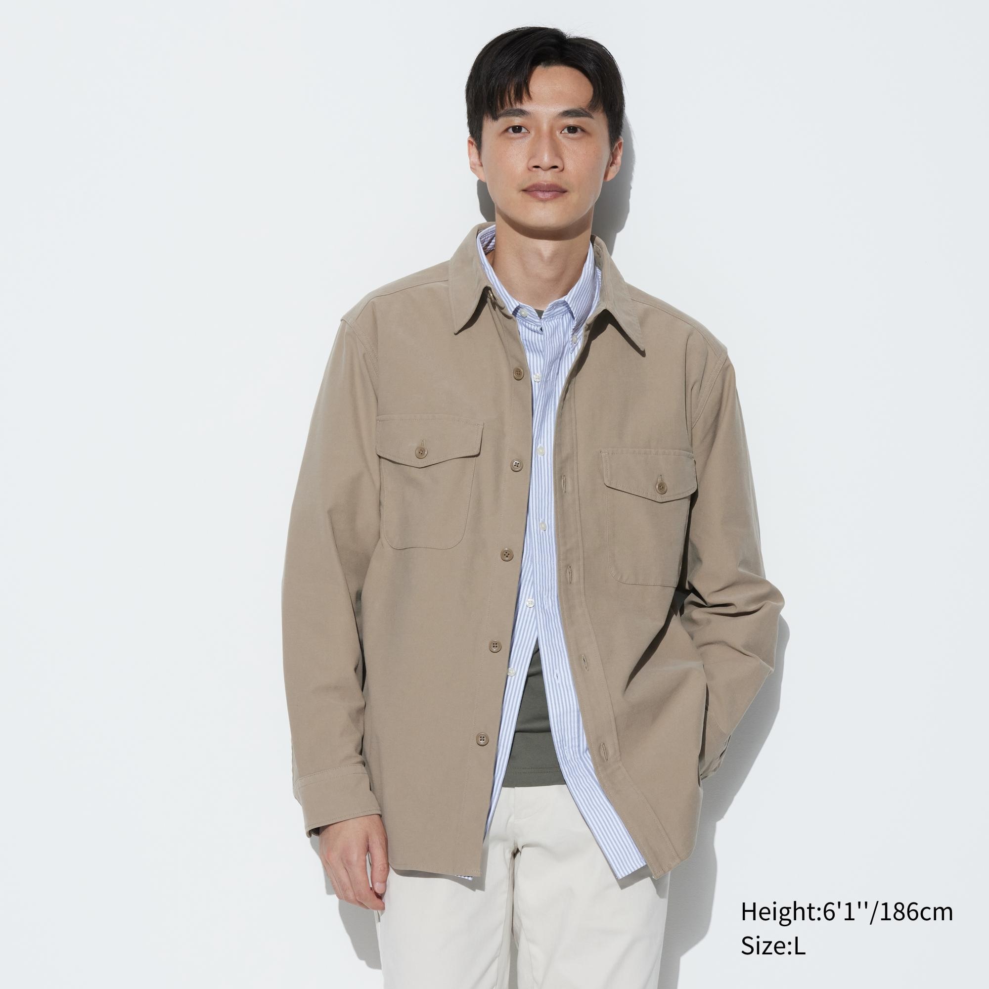 UNIQLO Jersey Overshirt Beige | 27UPDGHST