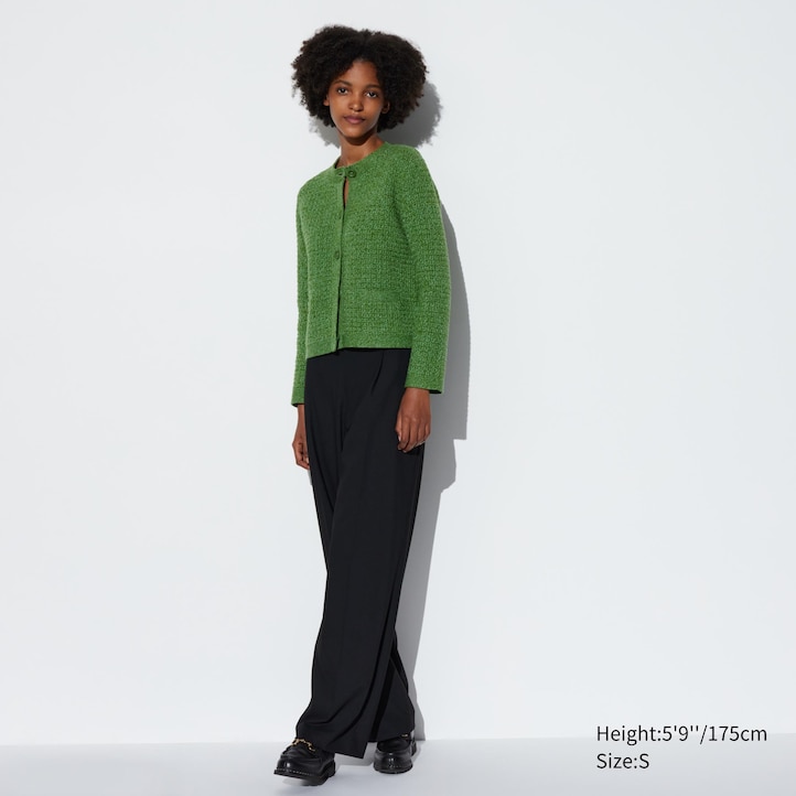 UNIQLO Knitted Short Jacket Grønn | 57MFOKEDA