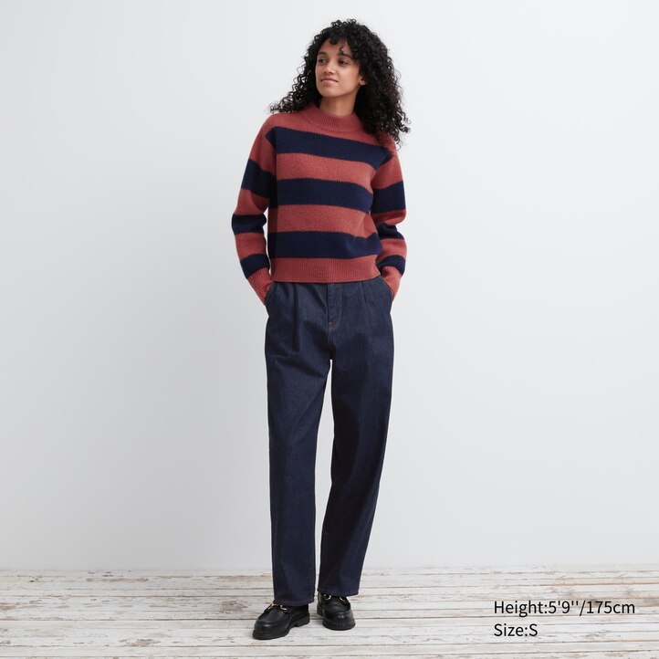 UNIQLO Lambswool Striped Jumper Gray | 70FSLDYQH