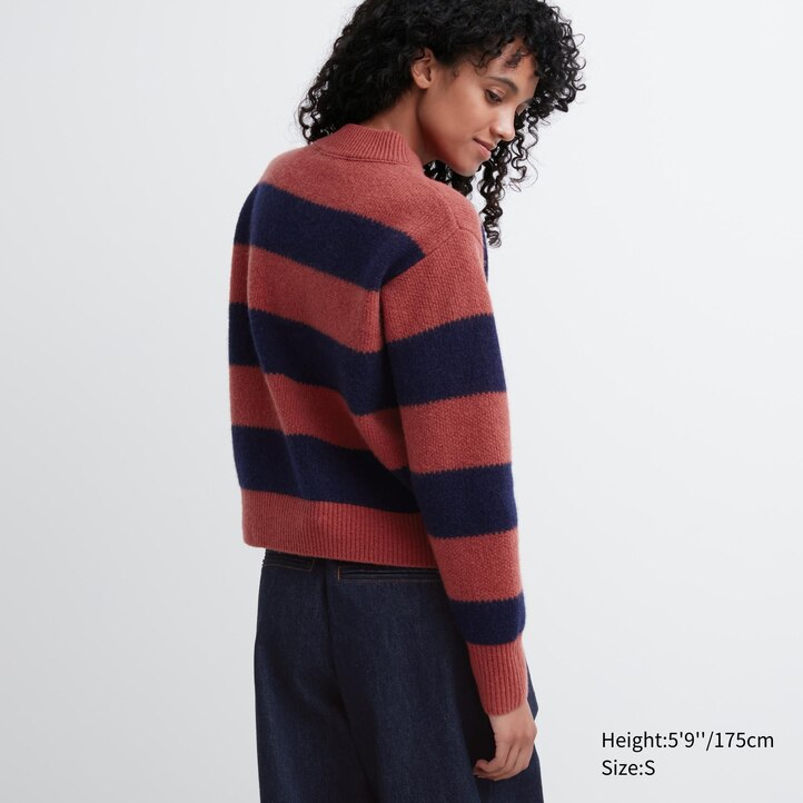 UNIQLO Lambswool Striped Jumper Gray | 70FSLDYQH