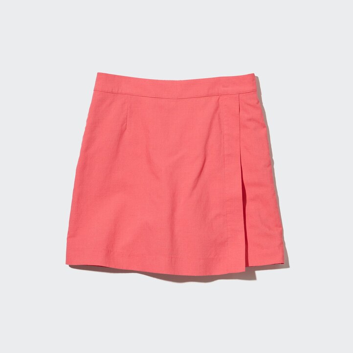 UNIQLO Linen Blend Skort Rosa | 62GBCREZY