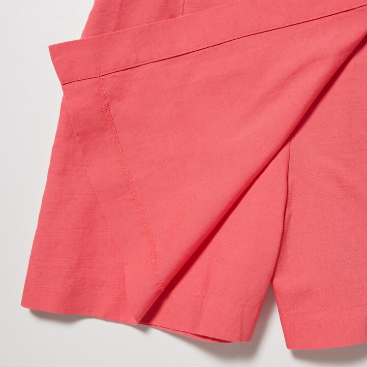 UNIQLO Linen Blend Skort Rosa | 62GBCREZY