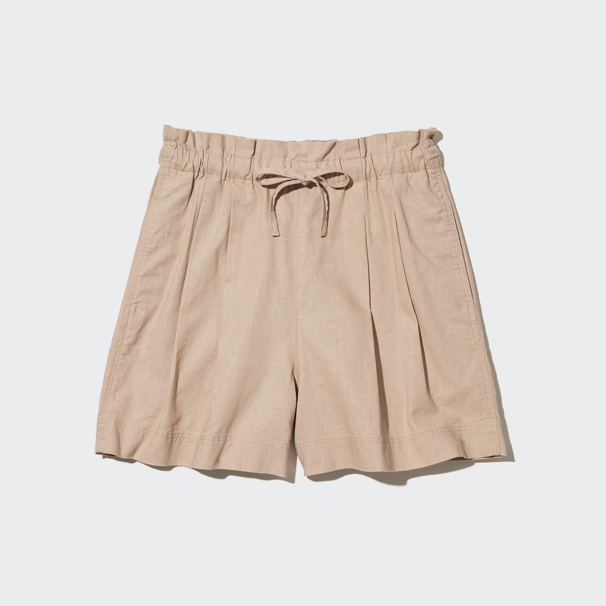 UNIQLO Linen Cotton Shorts Beige | 69OBDMJHE