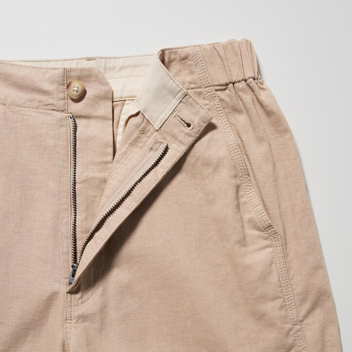 UNIQLO Linen Cotton Tapered Trousers Brune | 47PMUBRJD