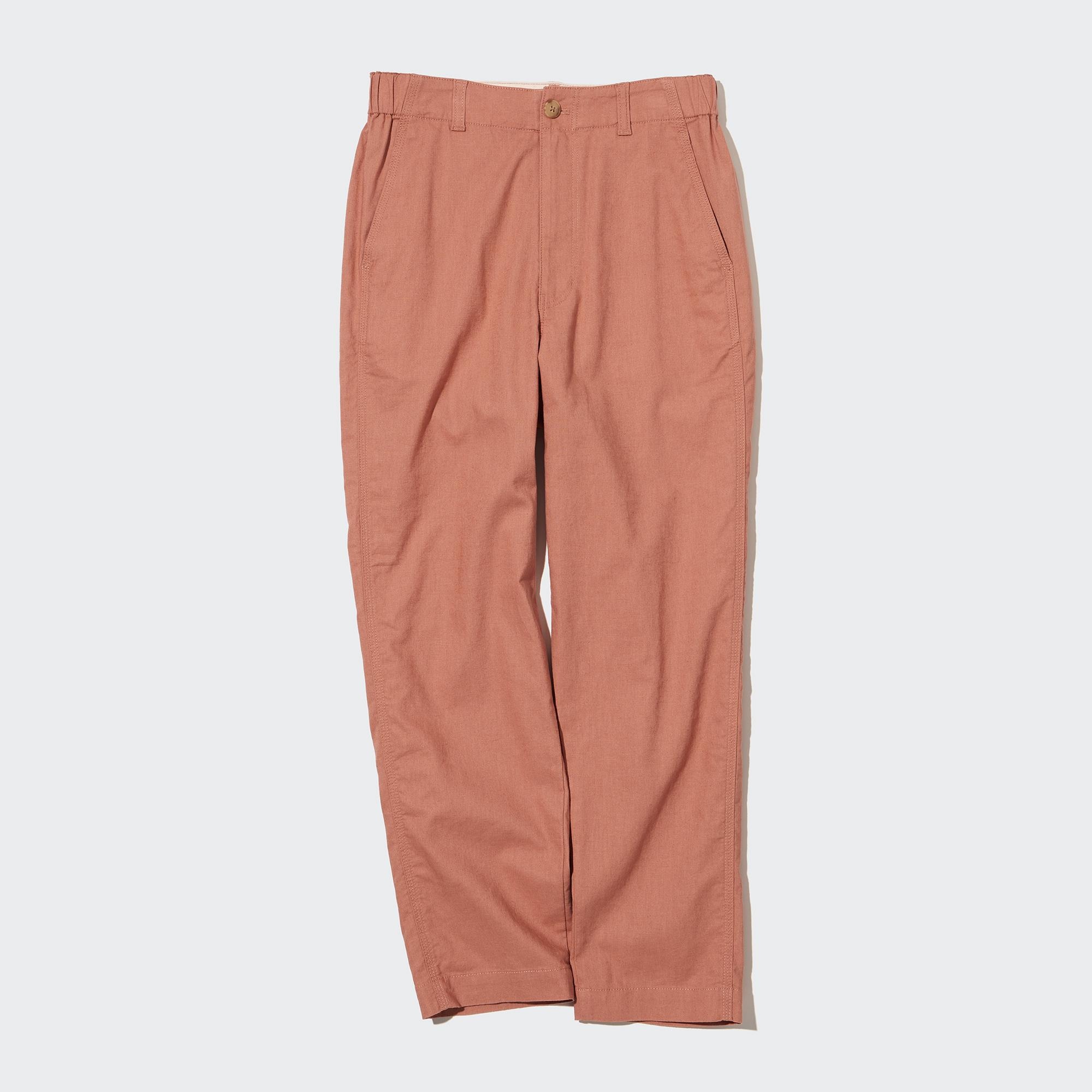 UNIQLO Linen Cotton Tapered Trousers Brune | 47PMUBRJD