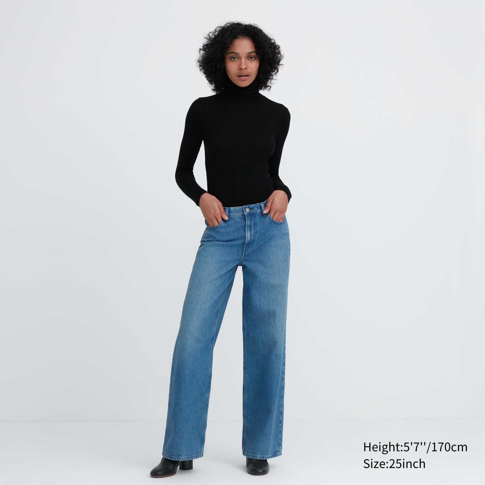 UNIQLO Low Rise Baggy Fit Jeans Blå | 48EMZOSDK