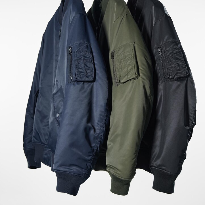 UNIQLO Ma 1 Blouson Jacket Svarte | 51ALERIQO