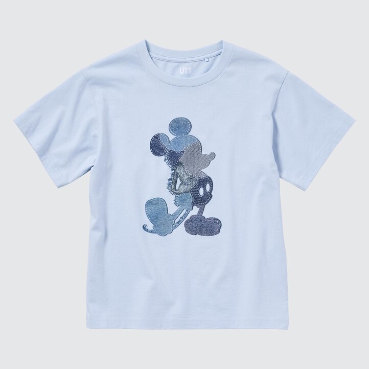 UNIQLO Mickey Stands Ut Graphic T-Shirt Lyse Blå | 27JPCSAKD