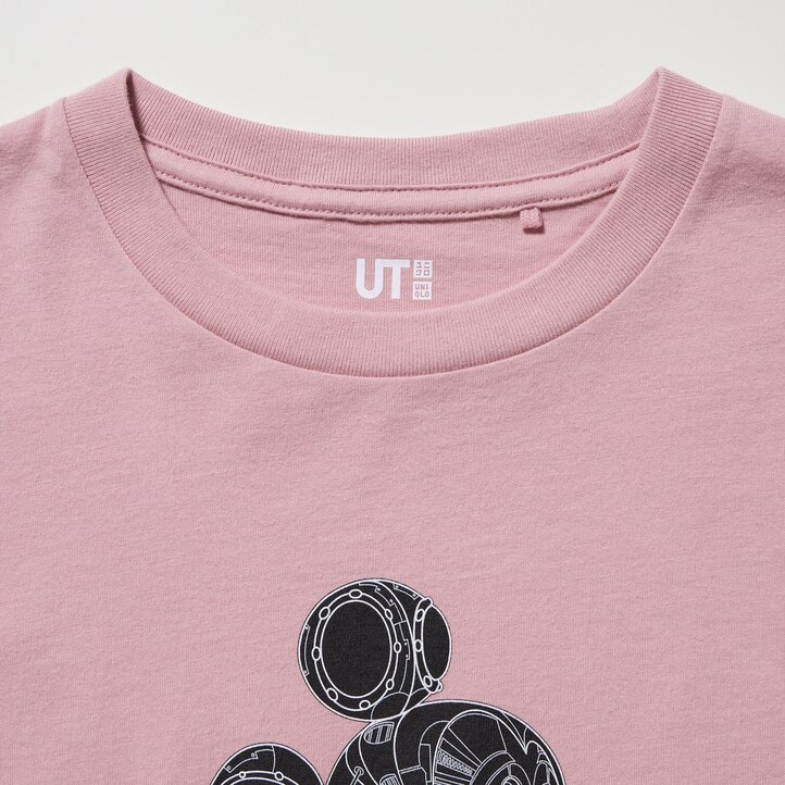 UNIQLO Mickey Stands Ut Graphic T-Shirt Rosa | 40MWOZJKI