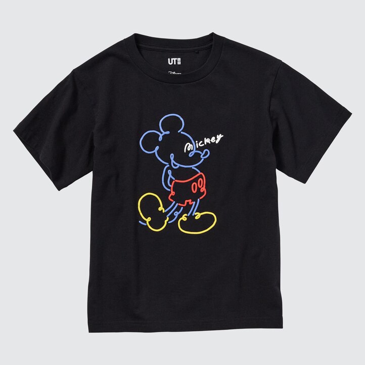 UNIQLO Mickey Stands Ut Graphic T-Shirt Svarte | 15BGPAYCI