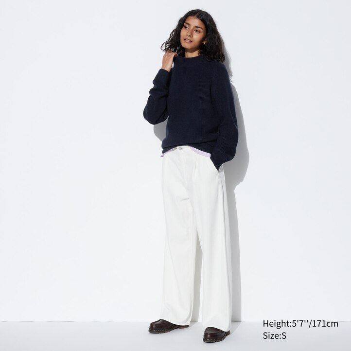 UNIQLO Middle Gauge Knit Mock Neck Jumper Blå | 01UAOZCTF