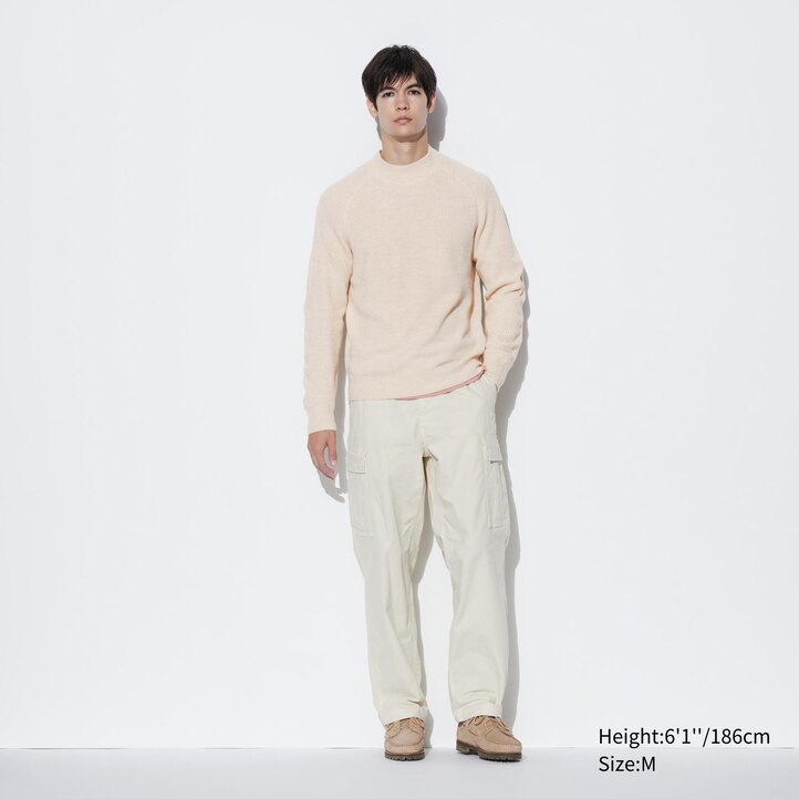 UNIQLO Middle Gauge Knit Mock Neck Jumper Blå | 01UAOZCTF